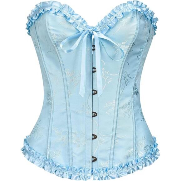 Bustier Shapewear Lingerie, Lace Waist Push Up Blue - Picture 1 of 4